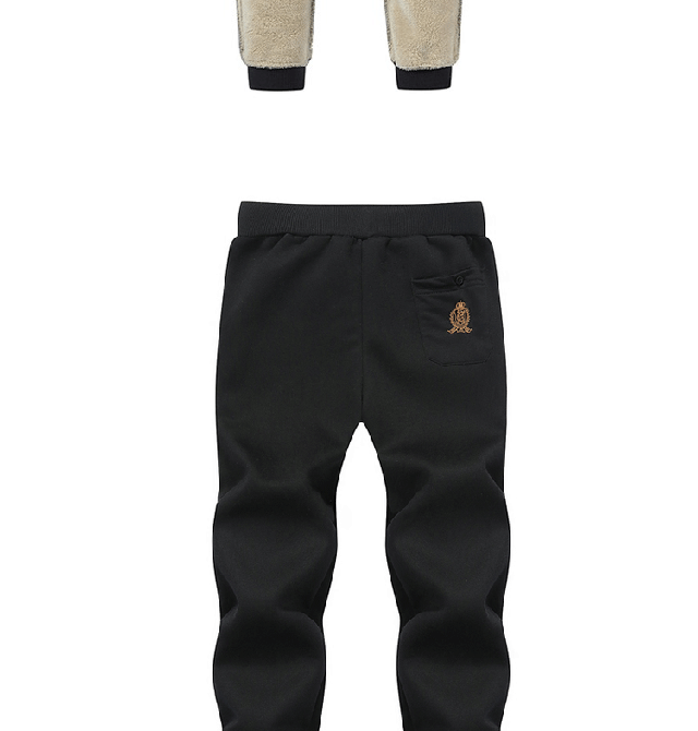 Mùa đông quần bó sát nam cộng với nhung dày cashmere ấm áp quần âu thanh niên quần lỏng quần chân mặc quần ống rộng nam