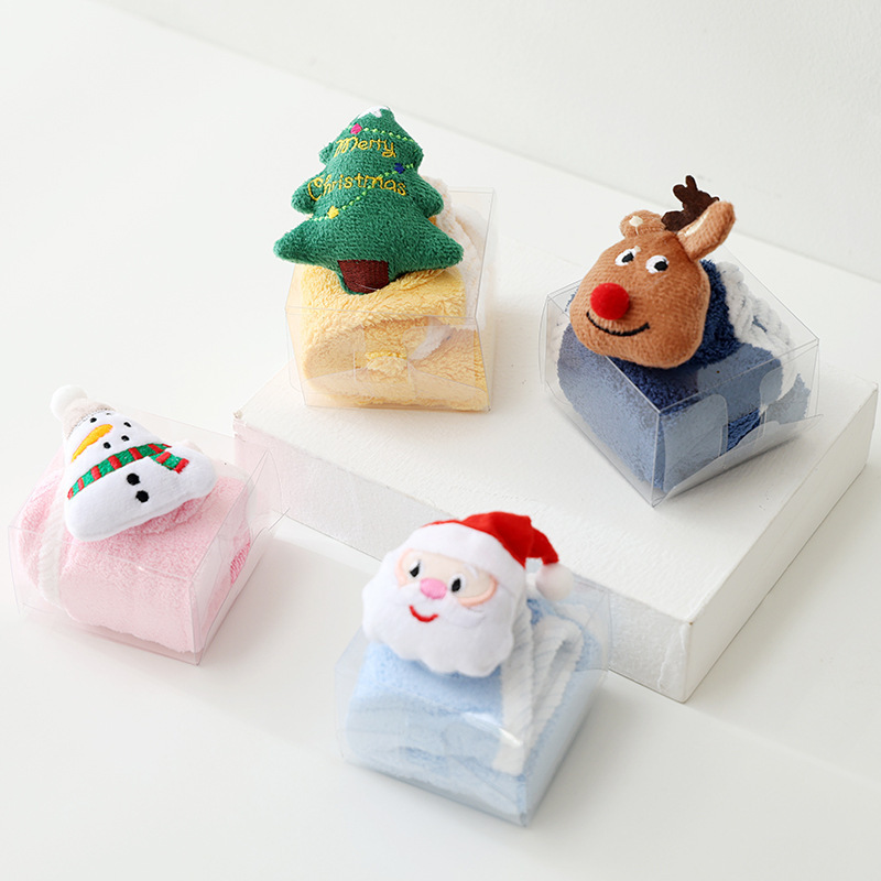 Christmas Souvenir Gift Hand Towel Coral Velvet Cartoon Kidsren's Towel Christmas Gift Holiday Gift