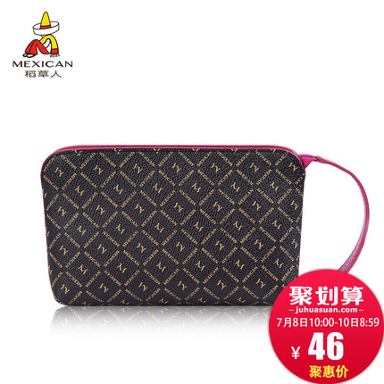 稻草人钱包女零钱袋手拎包钱包多功能手机包长款复古拉链钱夹手包