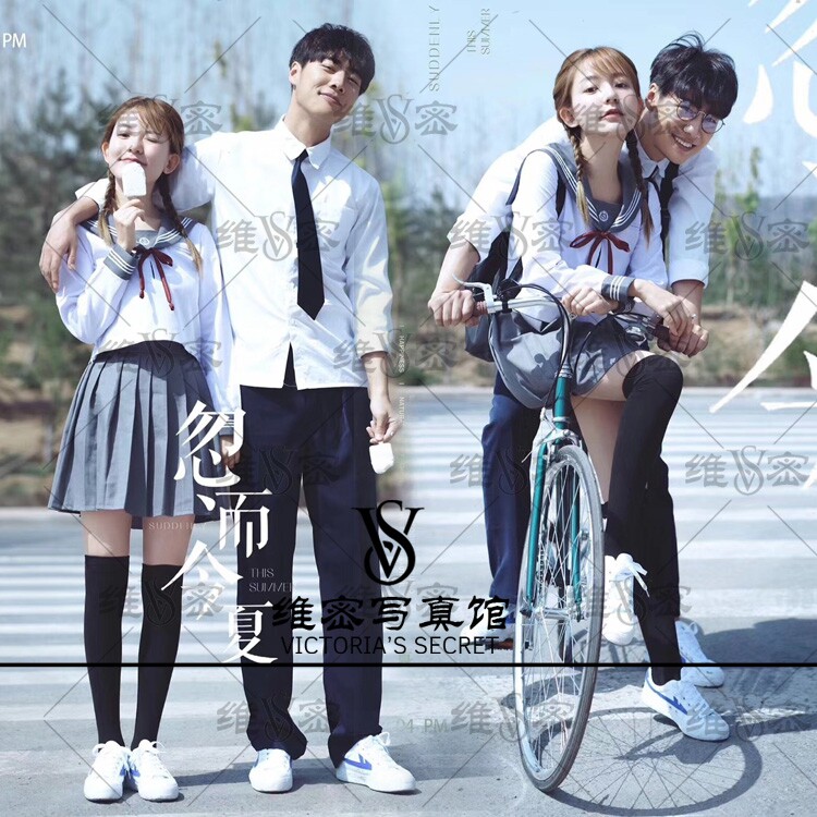 18 exhibition new lovers write real campus themed clothing graduation season class clothes small frescoed art photo clothing