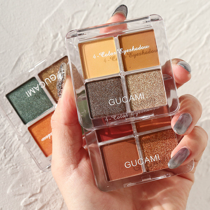 New four-color discs ins superfire small pan pearly pearl small affordable portable red eye shadow pink student web waterproof