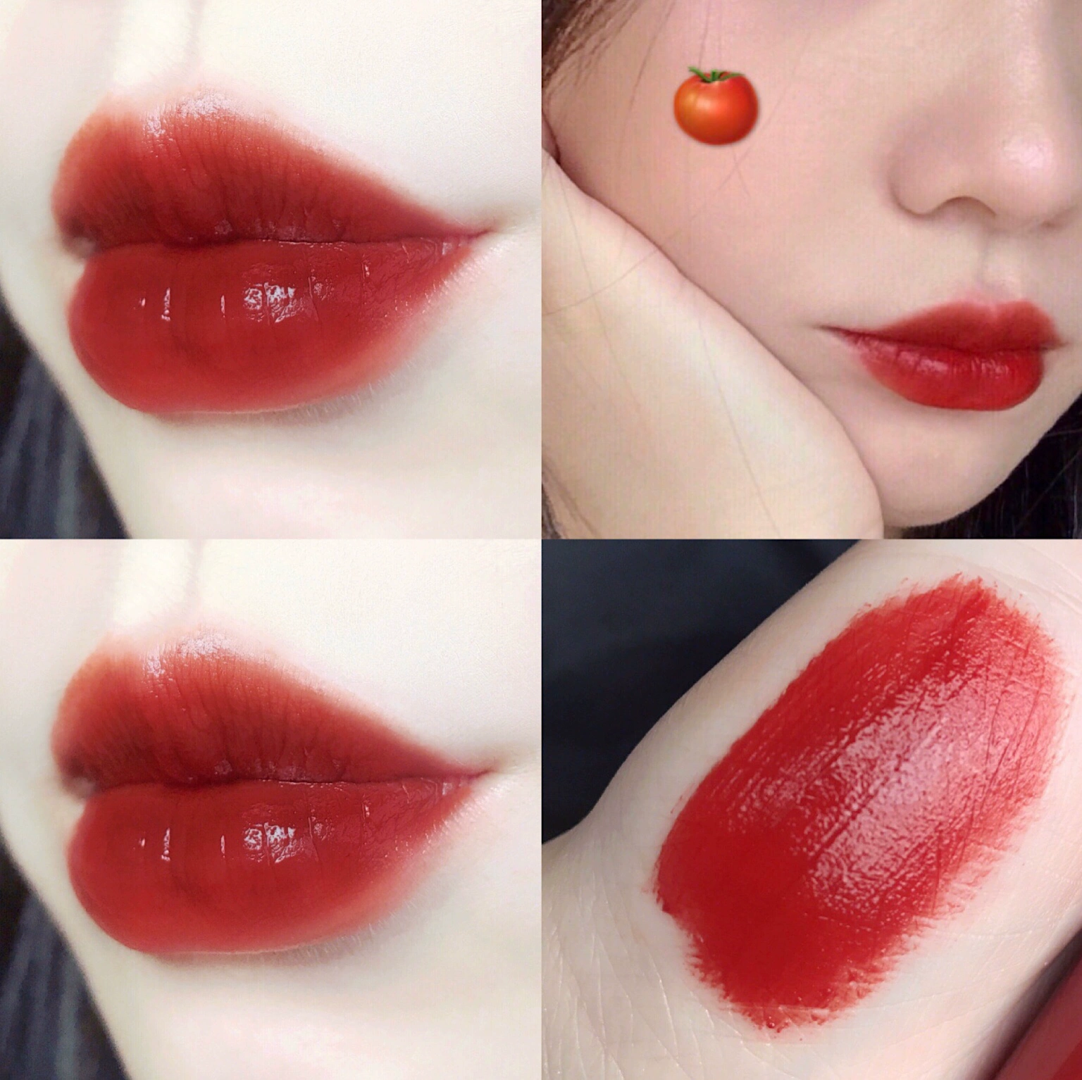 Son bóng mới siêu hot nổi tiếng Ah 405 màu cà chua lip glaze gương dưỡng ẩm không khô lâu trôi son dưỡng ẩm trắng - Son bóng / Liquid Rouge