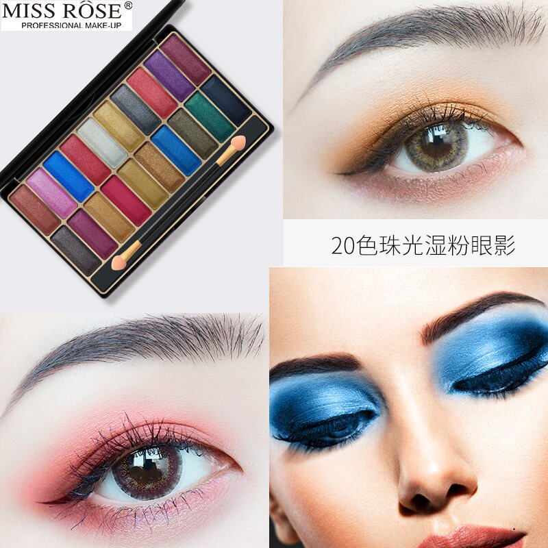 MISSROSE European and American exploits disc pearl matte wet powder waterproof portable makeup sparkling pink eye shadow small crowdstudent China