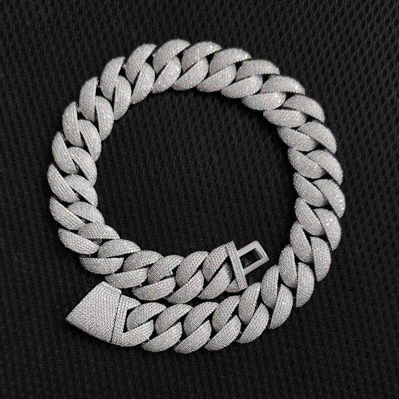 Hip-Hop 23mm Bubble Cuban Necklace with Honeycomb Micro-Pave Five-Row Three-Dimensional Diamond Inlay, Heavy-Duty Thick Style for Men with Curved Clasp Design Hip-Hop 23mm Bubble Cuban Necklace with Honeycomb Micro-Pave Five-Row Three-Dimensional Diamond Inlay, Heavy-Duty Thick Style for Men with Curved Clasp Design