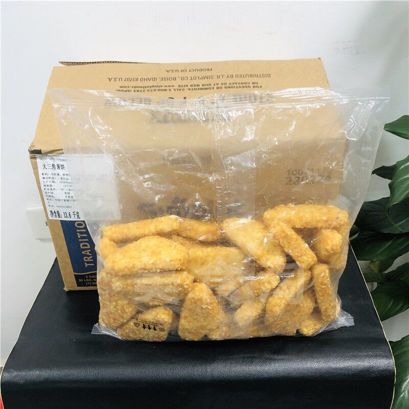 Simpleu Great Triangular Potato Pie 2 27kg * 6 packs of commercial fries fries frozen semi-finished products West Fried Snack