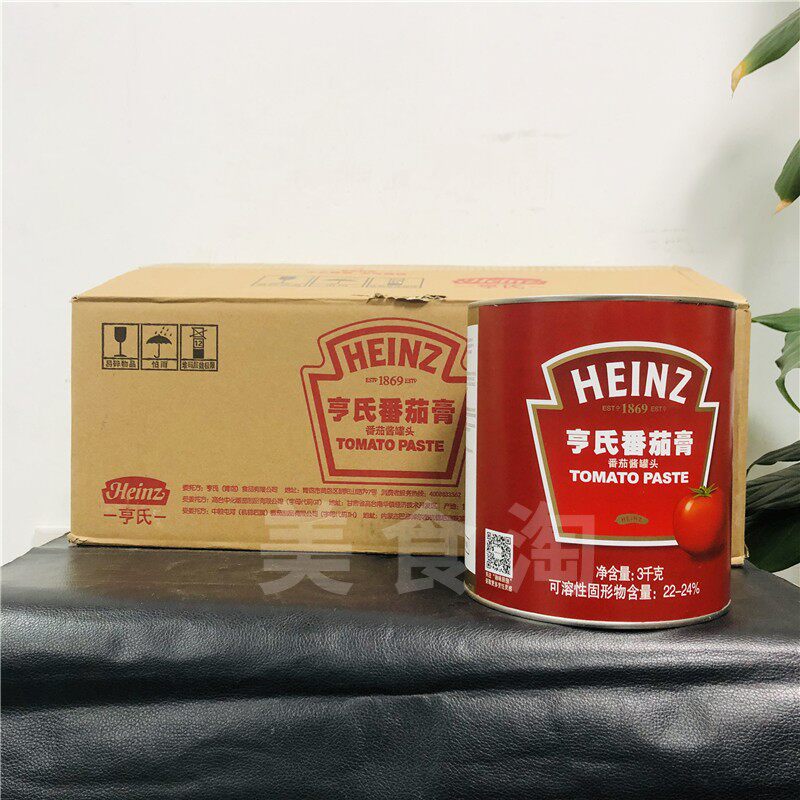 Heinz tomato paste 3kg 6 cans of canned tomato sauce canned high-concentration tomato sauce Western French fries pizza spaghetti sauce commercial