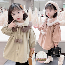 Girls thickened their coat and winter suit 2022 new baby girl foreign style Korean version winter faction to overcome coats and children's cotton clothes