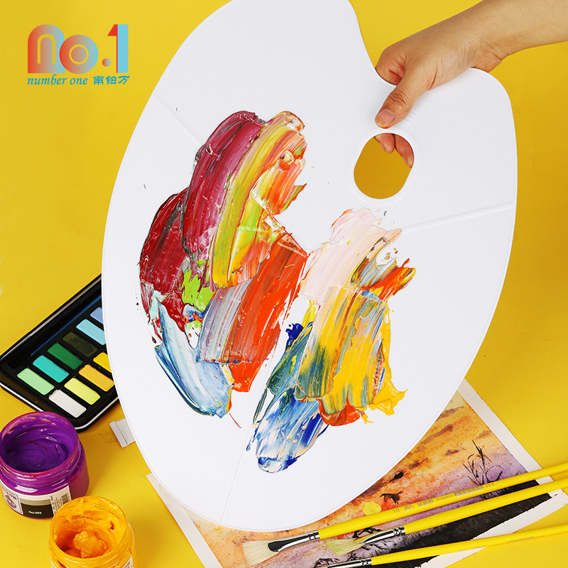 Imitation Ceramic Color Palette Plum Blossom 7 Holes Water Powder Palette Large Size Country Painting Propylene Oil Painting Watercolor Paint Toning Dish