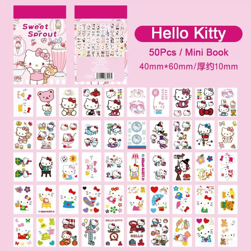 Стикер-бук Sanrio 50 листов Hello Kitty и друзья, компактный 10.8×10×1.5 см