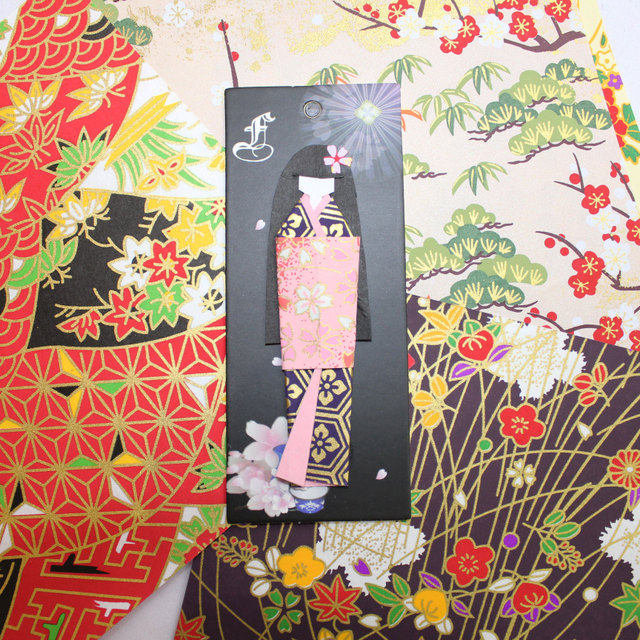 Nairu Japanese Kimono Doll origami bookmarks handmade youzen paper doll and wind tassel