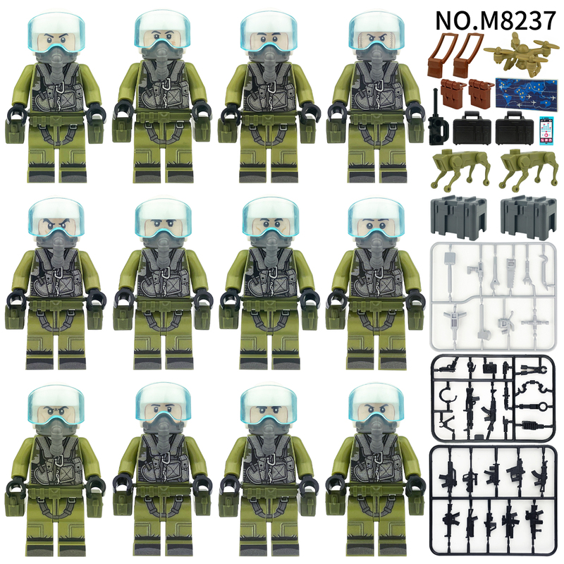 Third-Party Air Force One Pilot Air Force Unit Gas Mask Minifigure Police Building Block Toy for Boys