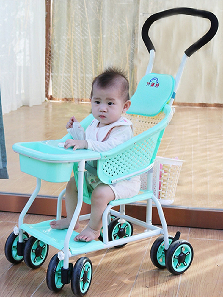 Grandma bridge bamboo and rattan baby stroller baby summer rattan chair children's lightweight bamboo weaving imitation rattan trolley rattan weaving car