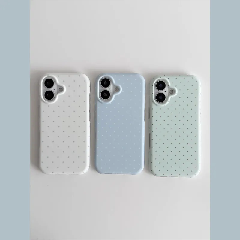 Vintage Blue Polka Dot Case Suitable for iPhone 17 Pro Max, iPhone 16, iPhone 15, iPhone 8, iPhone 14 Plus, iPhone 12, iPhone Xs, iPhone 13