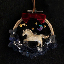 Starry unicorn eternal life float hanging DIY material bag 10cm