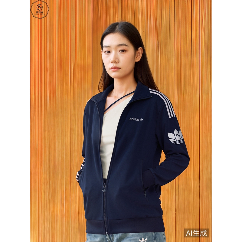 Adidas Adidas Trefoil Men's and Women's 26 New Retro Casual Loose Sports Jacket Jl8393