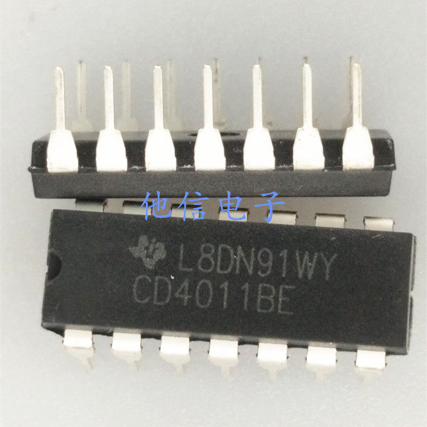 New domestic CD4011 CD4011BE DIP14 straight plug four-way 2-input and non-gate logic chip