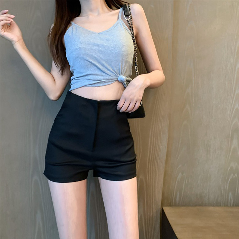 High waist Black slats bottom suit shorts women Summer money Small subnets Red explosive Spice Girls to fix Casual Hot Pants