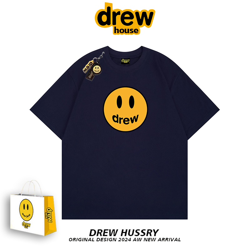 Drew Official Website official store Smiley Face Trendy Brand Short-Sleeved T-Shirt for Men and Women, Loose Fit, Summer Pure Cotton Half-Sleeve, Versatile for Couples ins Drew Official Website official store Smiley Face Trendy Brand Short-Sleeved T-Shirt for Men and Women, Loose Fit, Summer Pure Cotton Half-Sleeve, Versatile for Couples ins