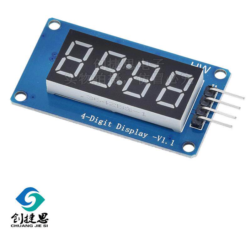 4位数码管显示模块 LED亮度可调 带时钟点 TM1637 兼容Arduino