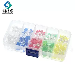 5mm/3mm 二极管 F3 F5 发光灯管 LED灯*件包 红绿黄白蓝共200PCS