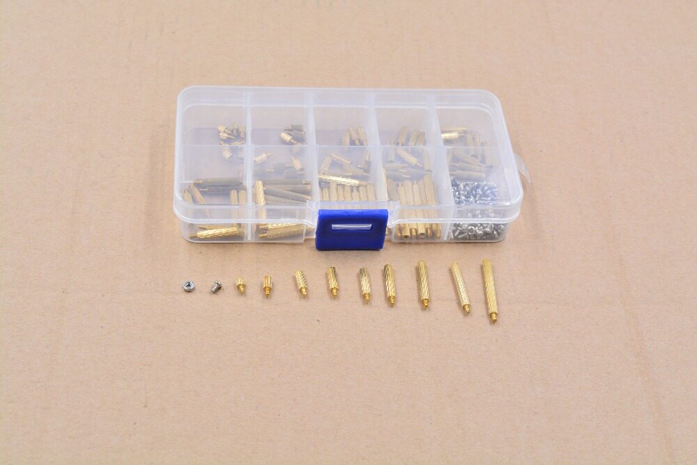 link cnc 270pcsM2单通滚花安防圆形铜柱配M2螺丝螺母