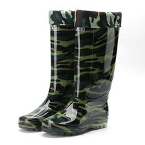 Water shoes Rain shoes Mens adult high tube non-slip waterproof rain boots Wear-resistant large size galoshes labor insurance shoes plus cotton warm water boots