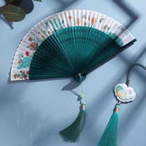 The Forbidden Floral Fan Simulation Gift of the Palace Forbidden Floral Fan Fan Gift Ancient Bamboo Fan Costume Fan