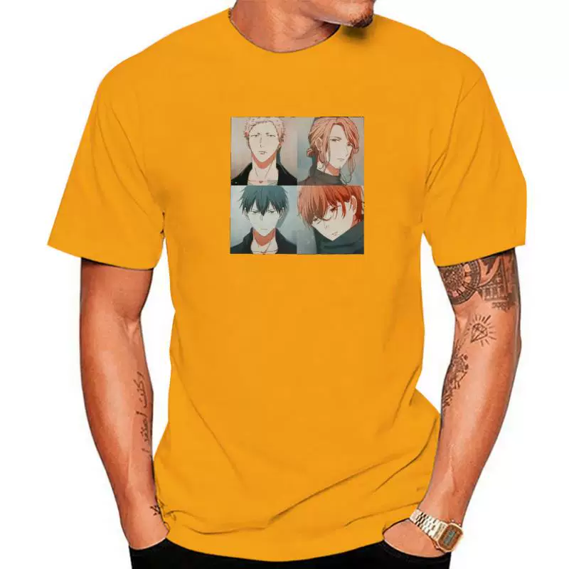 Винтажная футболка Yao Given Anime манга музыка Мужчины с коротким рукавом
