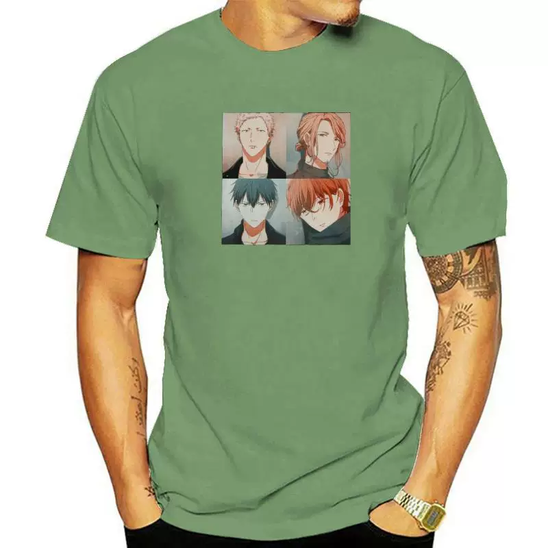 Винтажная футболка Yao Given Anime манга музыка Мужчины с коротким рукавом