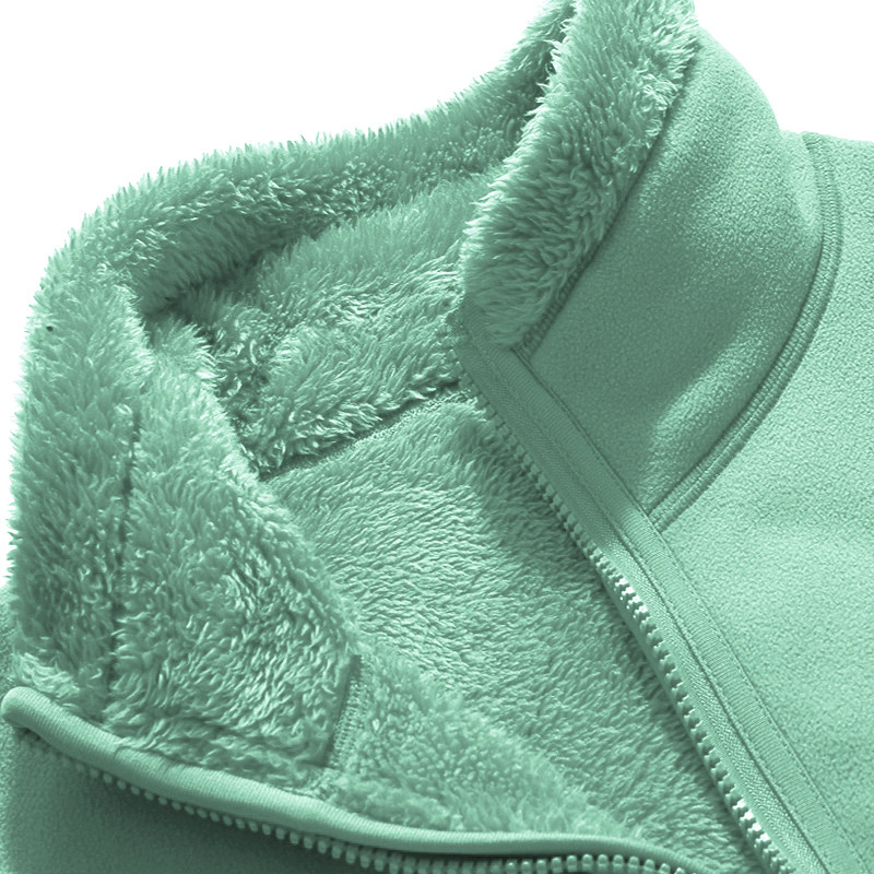 Autumn Winter Grip Suede Jacket Woman Outdoor Cardiff Plus Suede Thickened Coral Suede Warm Double Wear Rocking Grain Suede Sports Jacket Man