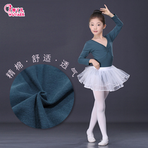 Children Dance Suit Autumn Winter Short Long Sleeves Young Children Dancing Fluffy Skirt Exam Grade to perform a girls ballet dresses