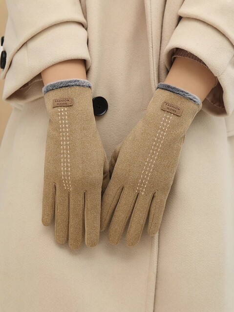 Women's winter 2025 new German velvet gloves for riding and driving, touch screen plus velvet thickening, Korean version, windproof, coldproof and warm