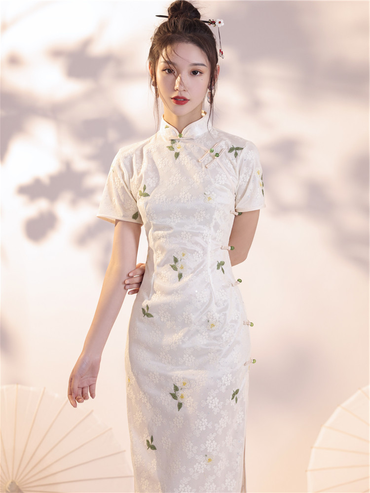 Lace Qipao Law Style Young Section Everyday Can Wear Young Girl Fresh Retro Modern China Wind Improved Version Foreign Dress