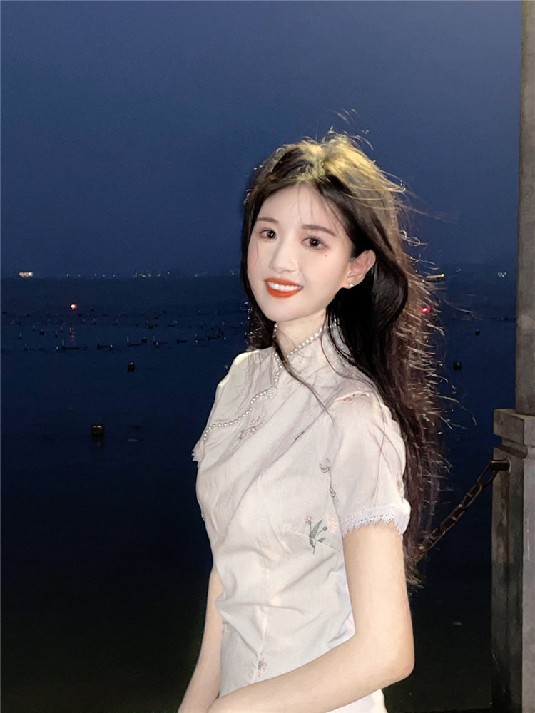 North Shore Covenant Improved Cheongsam 2022 New Simple Elegant Retro Young Girls Chinese Style Embroidered Dress