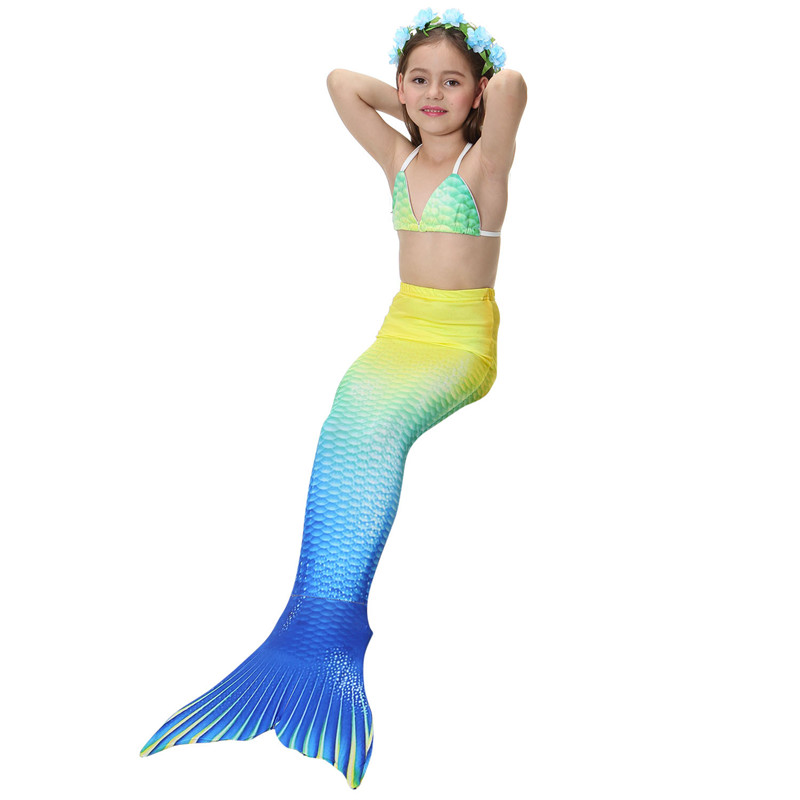 Đồ bơi Nàng tiên cá Cô ​​gái Công chúa Bikini Beach Tail Quần áo Nàng tiên cá Cô ​​gái Đồ bơi đồ bơi cho be gái 8 tuổi