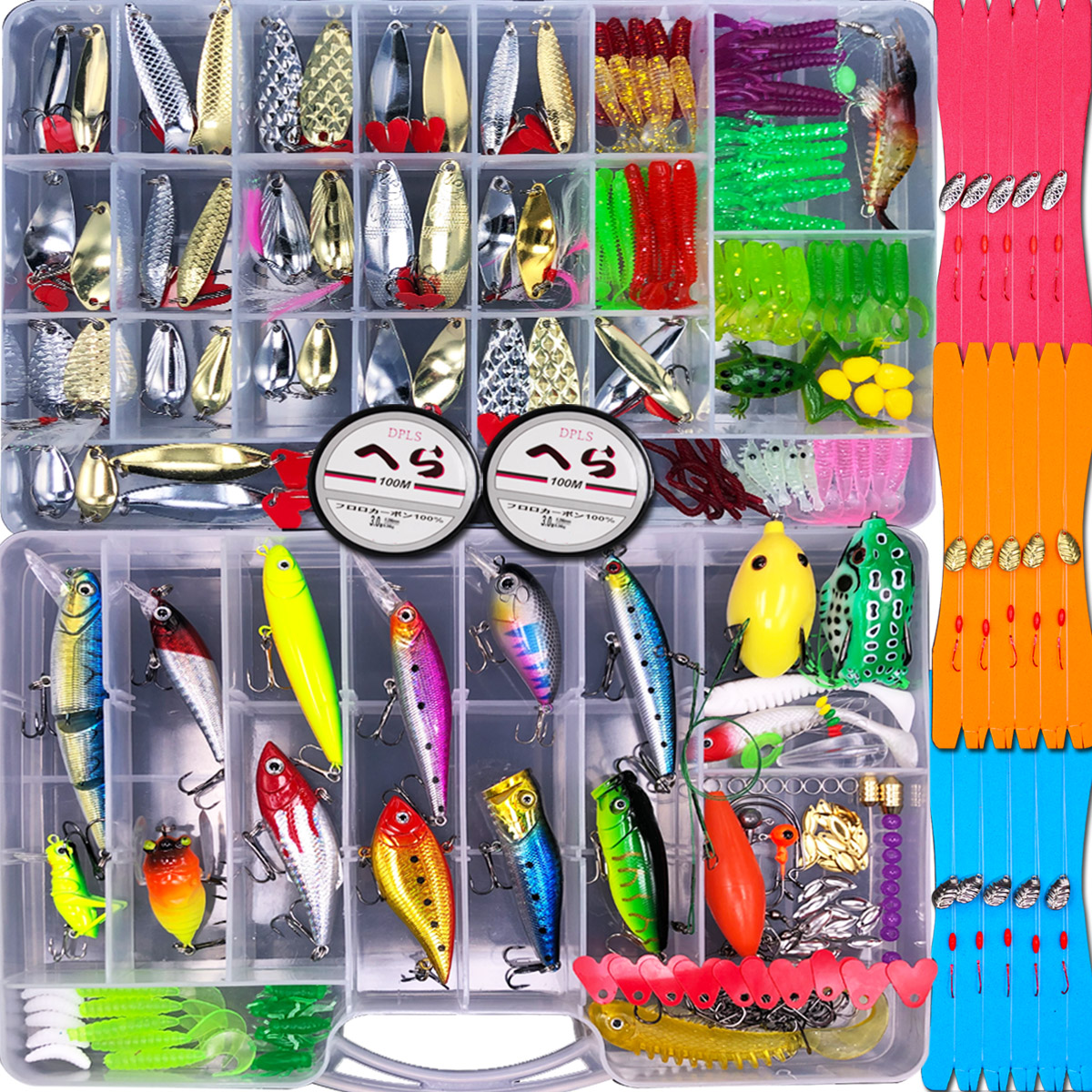 Through kill full swim layer Luya bait set freshwater seawater fake bait soft bait thunder frog hard bait Lua sequin set