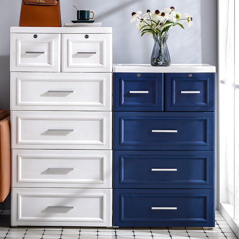 Thickened Containing Cabinet Drawer bedroom Living room Plastic home finishing five bucket cabinet Baby wardrobe Children's storage cabinet