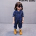 Phiên bản Hàn Quốc của mùa xuân và mùa thu trẻ em dụng cụ jumpsuit 1-2 tuổi Quần áo trẻ em nữ denim quần yếm