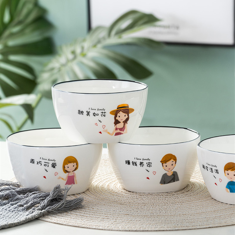 The dishes suit household contracted combination express little pure and fresh and creative move 4 new family ceramic tableware