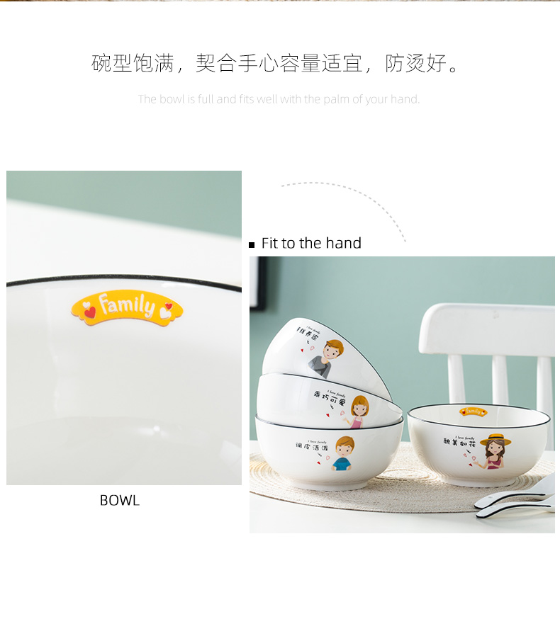 The dishes suit household contracted combination express little pure and fresh and creative move 4 new family ceramic tableware