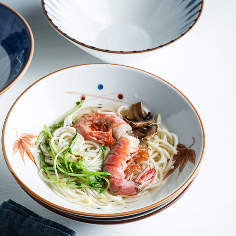 Shed in Japanese largest beef noodles in soup bowl of household ceramics rainbow such use pasta noodles rainbow such to use retro fruit salad bowl