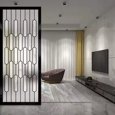 Nordic art glass screen bedroom living room compartment home simple modern porch custom frosted double-sided light transmission