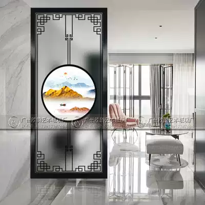 Modern simple new Chinese mobile glass screen partition wall decoration living room bedroom shelter light luxury porch
