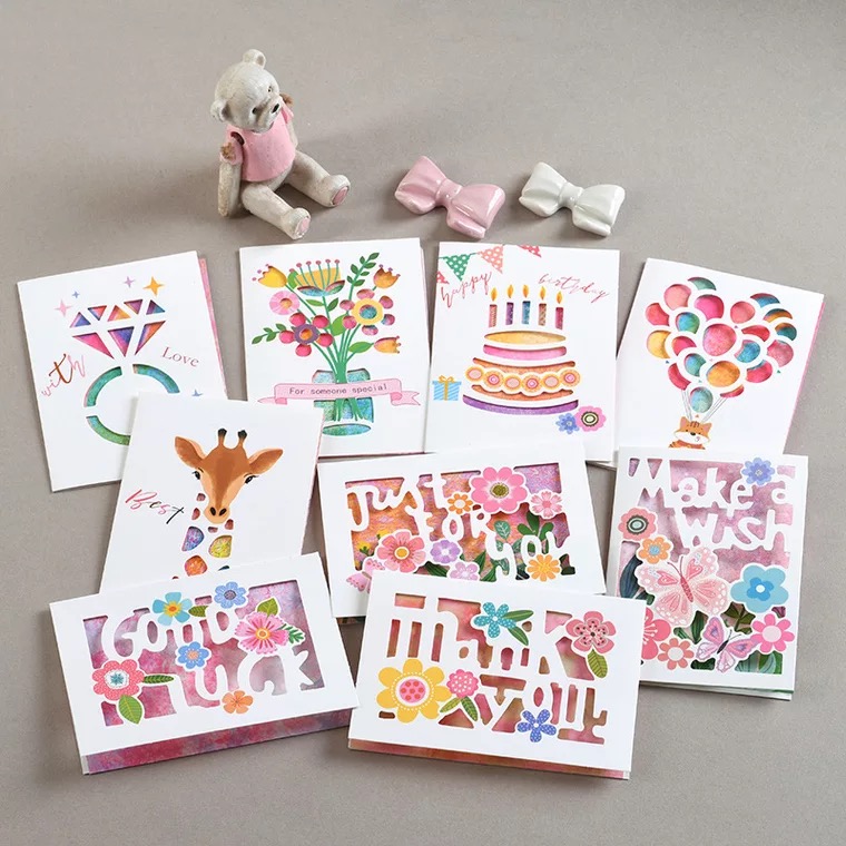 Korean creative cute cartoon children's Day birthday invitation blessing greeting card simple thank you handwritten small card paper