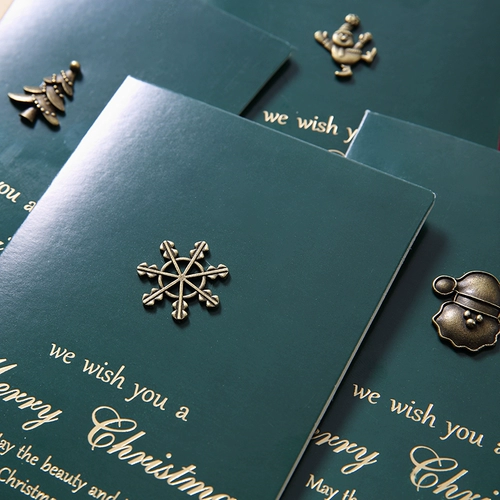 Креативный ретро металлический браслет ручной работы, рождественская открытка, карточки, Южная Корея