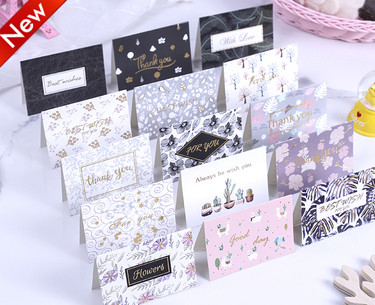 Korean creative simple bronzing blessing greeting card Thanksgiving Thank You Tanabata Valentine's Day wish message small card paper