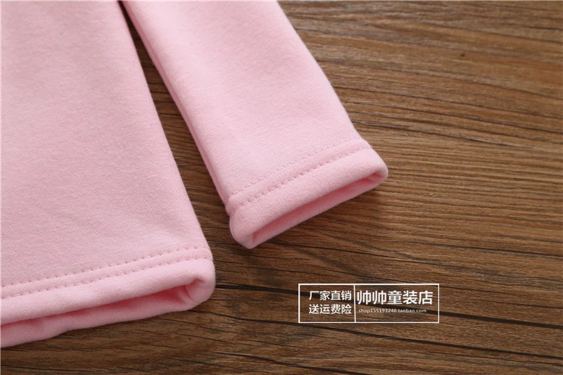 Cô gái chạm đáy áo cộng với áo nhung dài tay cho bé gái áo ấm, quần áo mùa thu, mặc áo cổ cao, cotton trẻ em ao thun coc tay be trai