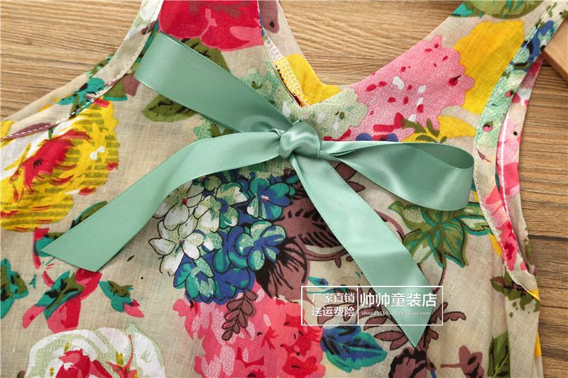 Cô gái mới thiết lập thời trang mùa hè Hoa bé Áo phông hai mảnh + Quần bé gái Quần áo trẻ em mặc shop quan ao tre em