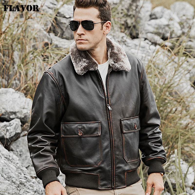 Autumn new plus cotton big size leather clothing Haining and European and American leather leather clothing men's head layer cow leather short style American jacket man