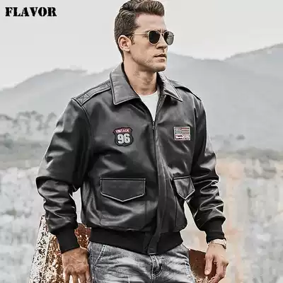Autumn new leather leather men Haining leather clothing sheep leather European and American men's cotton American large size jacket jacket